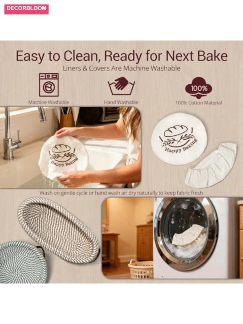 Sourdough Banneton Proofing Basket Set 9